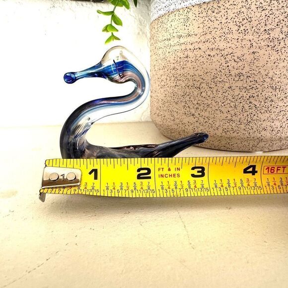 Blue swan glass Murano style figurine - Picture 9 of 10